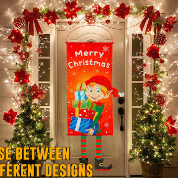 Merry Christmas Porch Door Banner