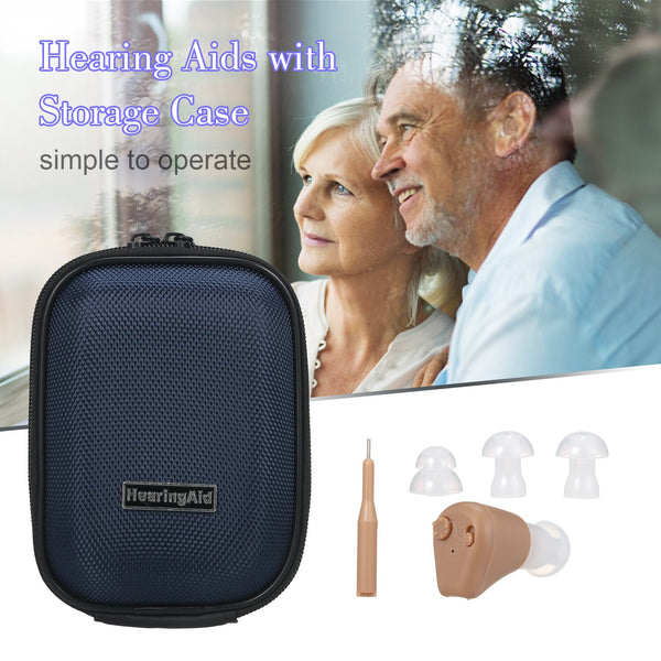 1PC Hearing Aids Sound Amplifier Rechargeable Ears Amplify Listening Devices For The Elderly & Adults With Storage Case
