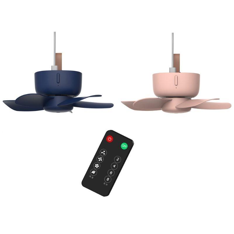 New 5V Remote Control Timing USB Ceiling Fan Air Cooler 4 Speed Fan for Bed Camping