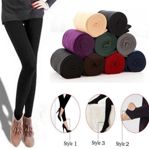 Women Autumn Winter Thick Warm Legging Brushed Lining Stretch Fleece Pants Trample Feet Leggings High Elasticity Leggings