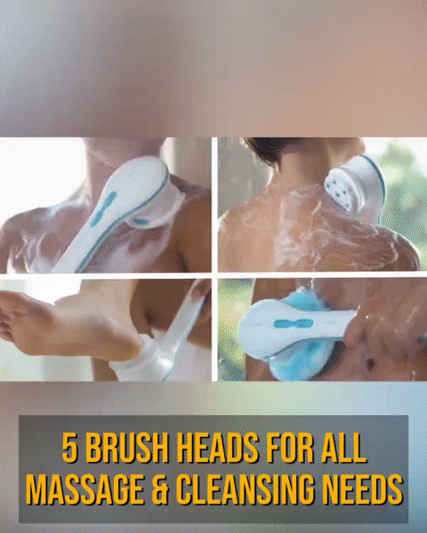 Electric Bath Brushes Waterproof Long Handle Handheld Shower Massage Skin Grinding Body Pore Cleaner Exfoliating Tool