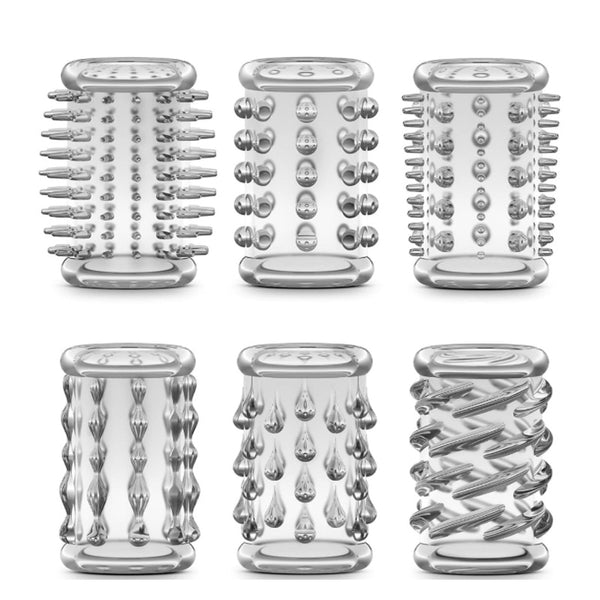 1Set 6pcs Delayed Ejaculation Crystal Sleeve