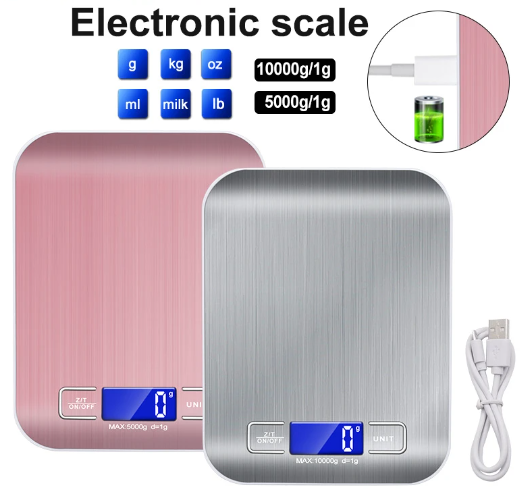Stainless Steel Digital Kitchen Scale 5kg/1g Precision Electronic Food Scale Measuring Tools