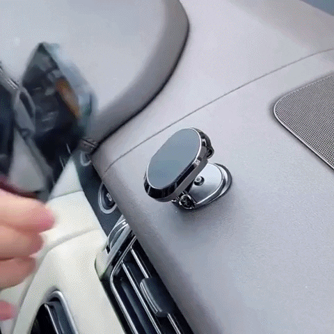 Mini Alloy Foldable Rotatable Magnetic Car Phone Holder Strong Magnet 360 Rotation Universal Dashboard Mount for Smartphones Tablets