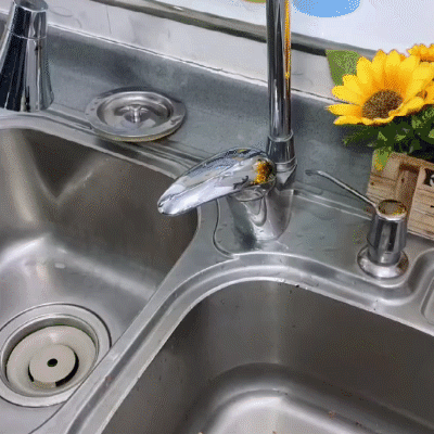 Dish Cleaning Brush Long-handled hydraulic pot scrubbing brush with 2 brush heads and 2 sponge brushes