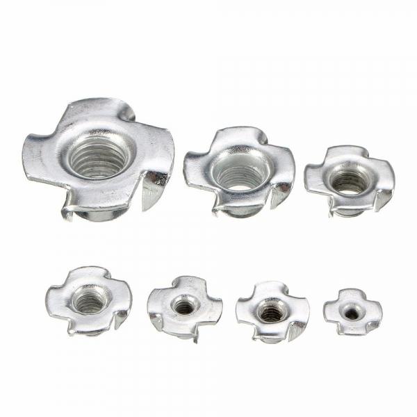 20Pcs Four Prong T Nut Inserts Carbon Steel Zinc Plated For for Wood, Rock Climbing Holds, Cabinetry - M10x11mm