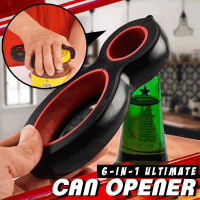 6 in 1 Multi Function Can Beer Bottle Opener All in One Jar Gripper Can Beer Lid Twist Off Jar Wine Opener