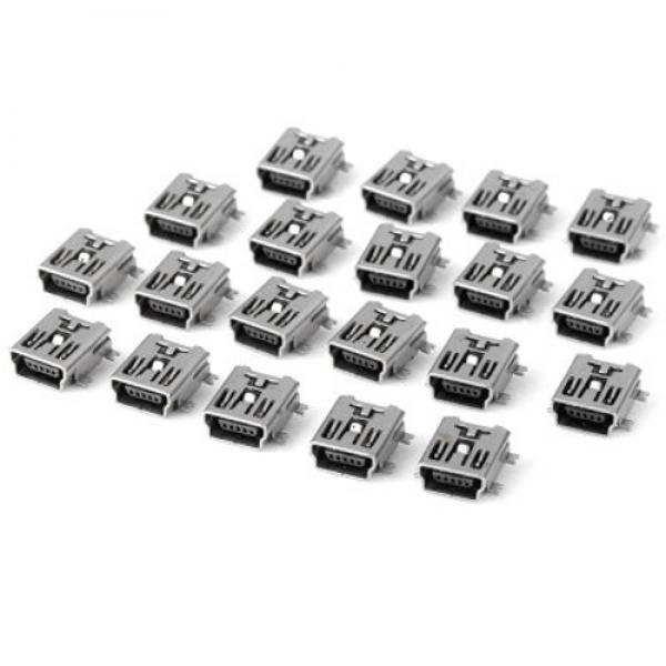 20pcs Practical DC 30V 1.5A DIY 5-Pin Mini USB FB Type SMT Socket Plugs Set White - stringsmall