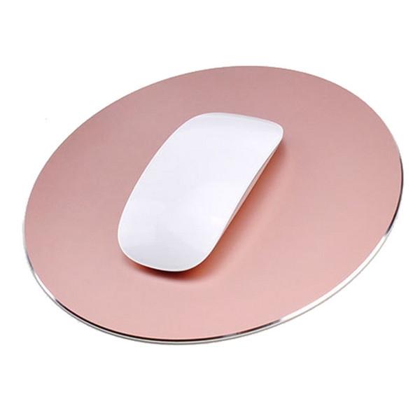 220 x 220mm Aluminum Metal Anti Slip PC Computer Laptop Gaming Mouse Pad Rose Golden