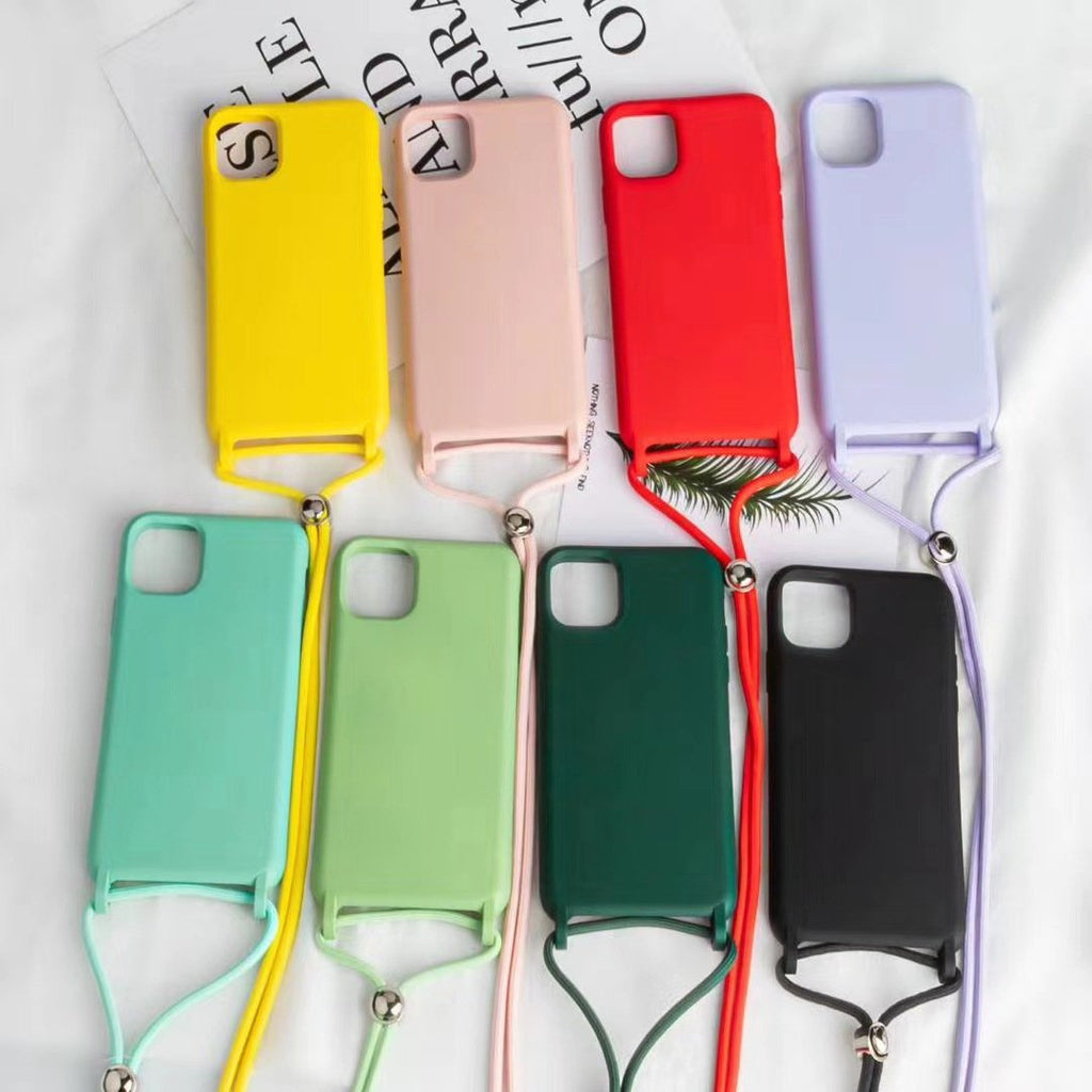 Crossbody Necklace strap Lanyard Cord Silicone Phone Case for iPhone 12 MiNi 12 Pro Max 11 Pro Max X XR XS Max Cover