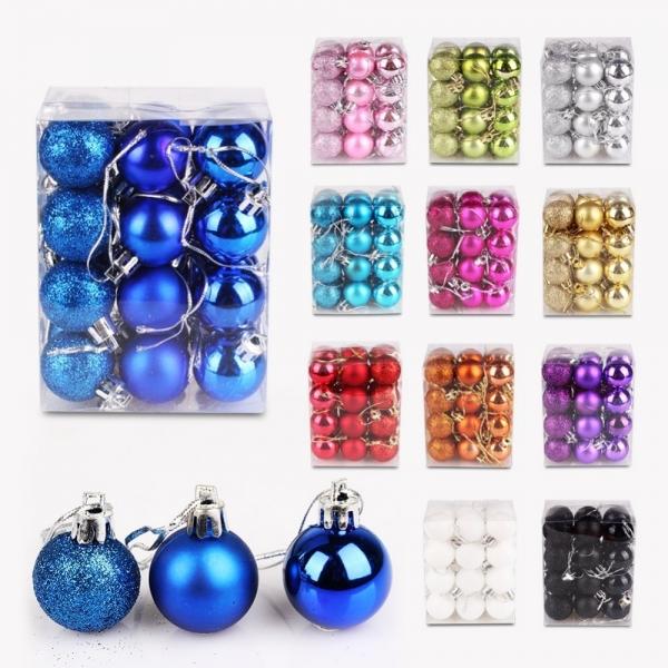 24pcs 3cm Christmas Tree Decor Ball Bauble Xmas Party Hanging Ornament Decorations