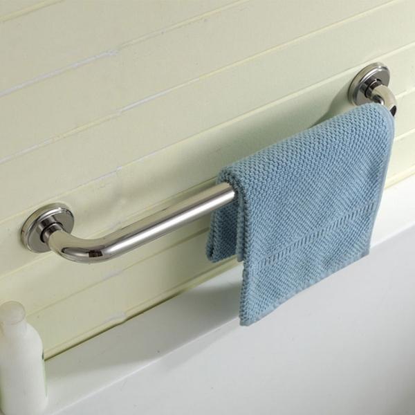25 x 400mm Stainless Steel Bathroom Wall Grab Bar Safety Grip Handle Towel Rail Shelf
