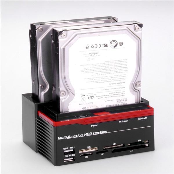 2.5/3.5inch Multi-functional SATA Hard Drive Dock with USB 2.0 Hub UK/US/EU plug