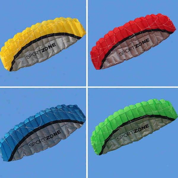 2.5m Huge Frameless Stunt Parafoil Flying Kite Dual Lines Control with 30m Line + Line Board Red