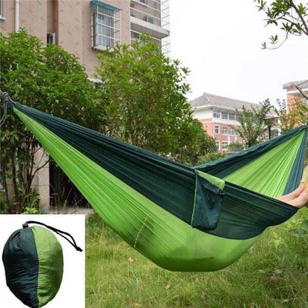 270cmX140cm Outdoor Double Person Hammock Swing Bed Portable Parachute Hammock Travel Camping