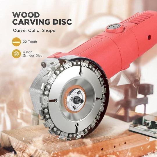 Angle grinder special 4-inch 22-tooth chain disk woodworking carving disk wood slotted saw blade disk Grinder Wood Carving Chain Disc