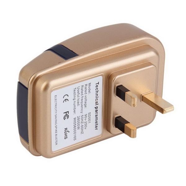 28KW SD001 Power Saver Electricity Energy Saving Box UK Plug Golden & Blue