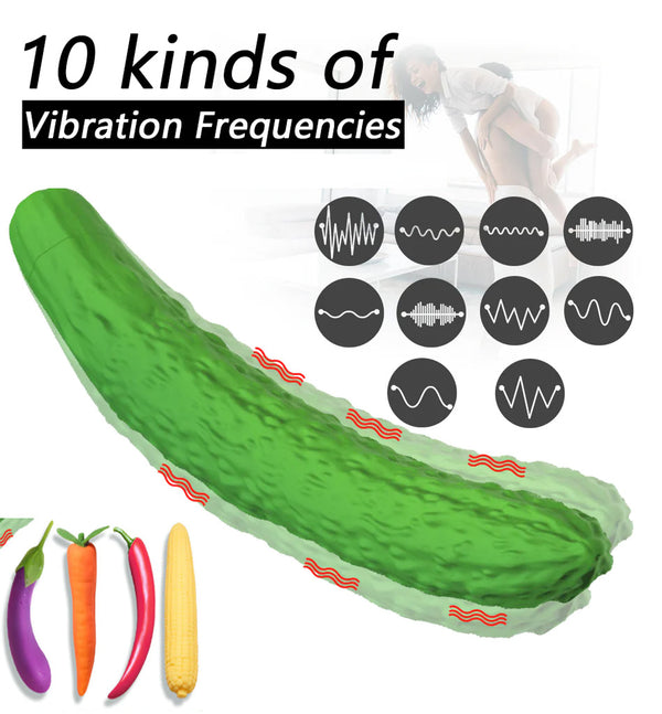 Realistic Vegetable Massage Stick Female Masturbation Vibrator Silicone Rechargeable Toys