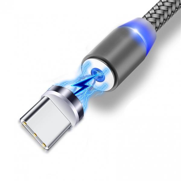 2M Magnetic Fast Charging Cable Type C Cable for Samsung Xiaomi Huawei Type-C Interface Smartphones