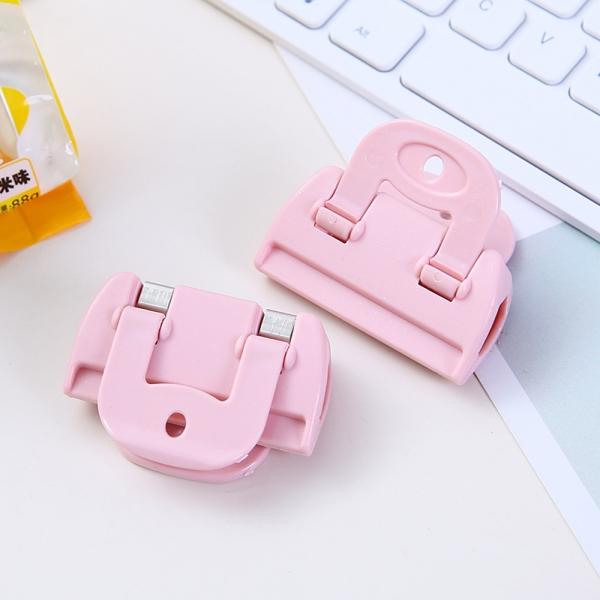2pcs Kitchen Food Snack Plastic Strong Sealing Clip Moisture-proof Pink