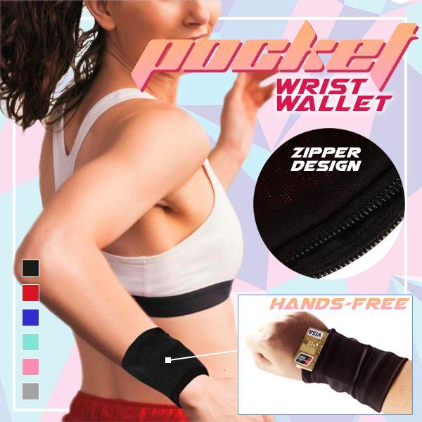 Portable Sport Armband Run Bag Wristband Badminton Tennis Sweatband Wrist Support Pocket Wrist Wallet Pouch