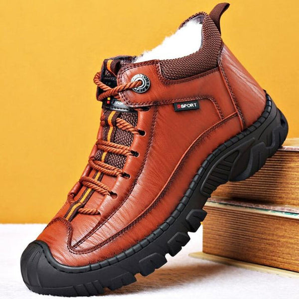 Men's Outdoor Non-Slip Leather Warm Cotton Boots