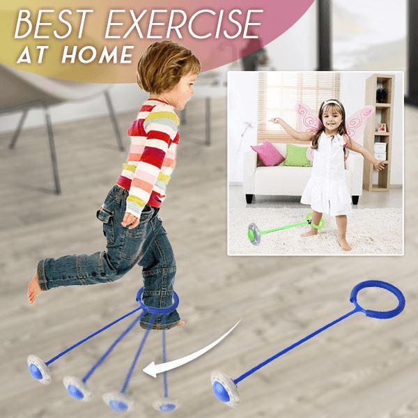 LED Toy Flashing Jumping Ring Colorful Ankle Skip Circle Foldable Swing Ball Gift Child-parent Games