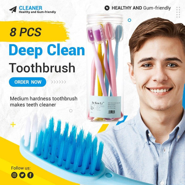8PCS Deep Clean Toothbrush
