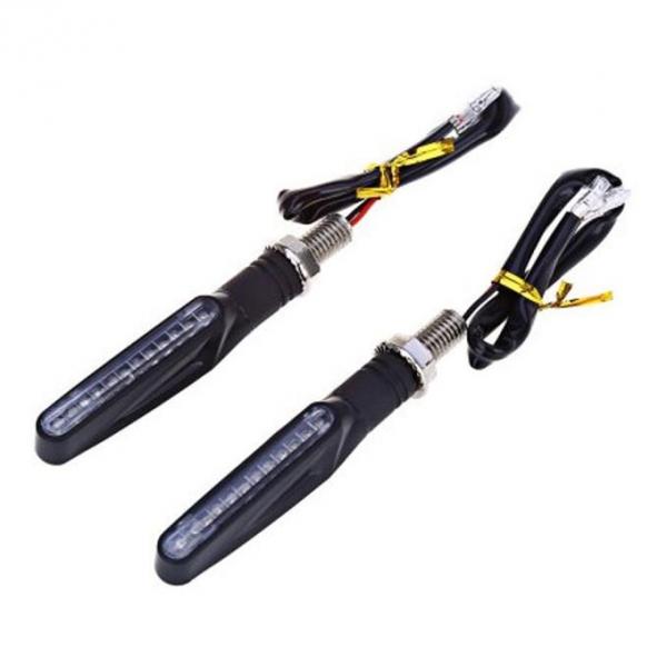 2pcs 12-LED Indicator Light Motorcycle Turn Signal Lights Black & Yellow Light