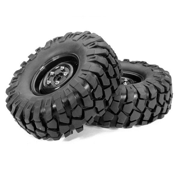 2pcs 1.9 Inch 114MM Rubber Tires for 1/10 RC Crawler Car Axial SCX10 RC4WD D90