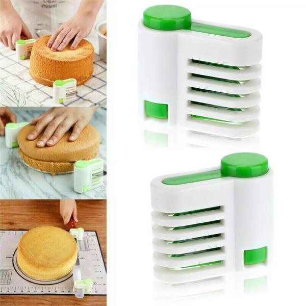 2pcs 5 Layers DIY Cake Bread Cutter Leveler Slicer Adjustable Cutting Fixator Guide Tools for Kitchen Baking Cake Tool Random Delivery