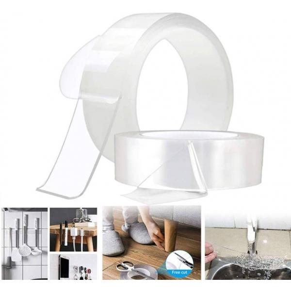 2pcs Nano Magic Tape Traceless Washable Double Sided Adhesive Tape for Home / Car -  3cm x 1m / 1.2in x 3.3ft - Transparent