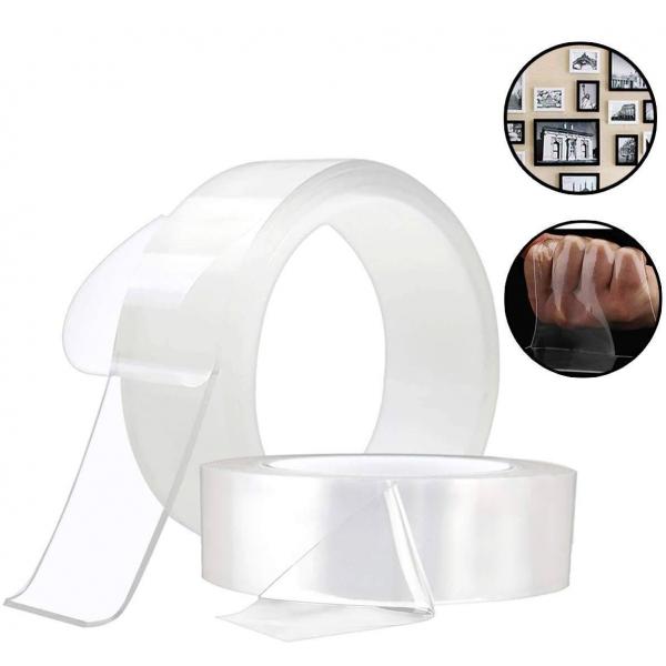 2pcs Nano Magic Tape Traceless Washable Double Sided Adhesive Tape for Home / Car 5cm x 1m / 2in x 3.3ft - Transparent