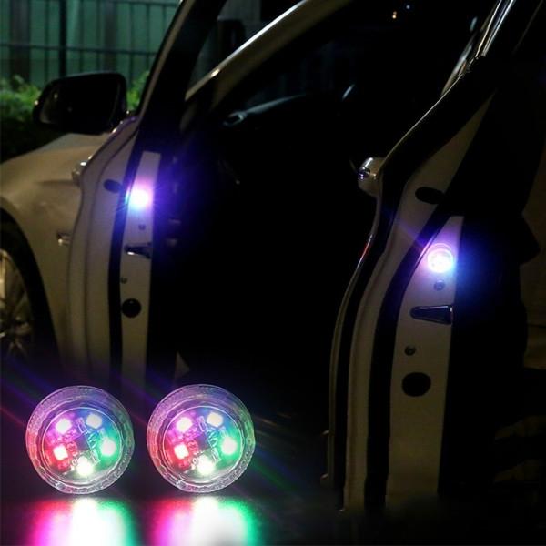 2pcs Wireless 5LED Car Door Open Warning Lights Anti Rear-end Collision Lamps - Color