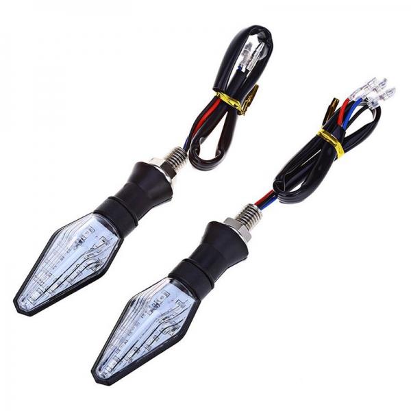 2pcs Motorcycle Turn Signal 12-LED Indicator Light 12V Yellow Light