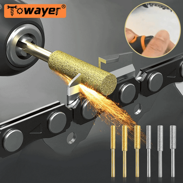 3/5pcs Diamond Coated Cylindrical Burr 4/4.8/5.5mm Chainsaw Sharpener Stone File Chain Saw Sharpening Carving Grinding Tools