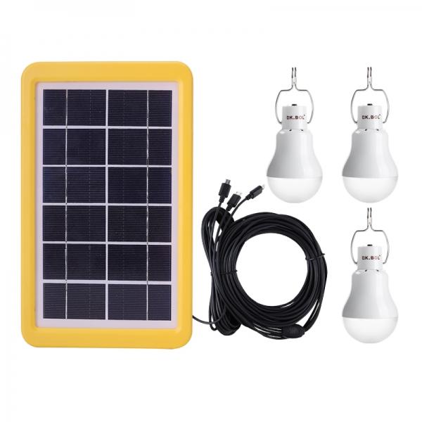 3 Pack 110Lm Portable USB Rechargeable Solar LED Light Bulbs Light Sensor Control Lantern Tent Lamp