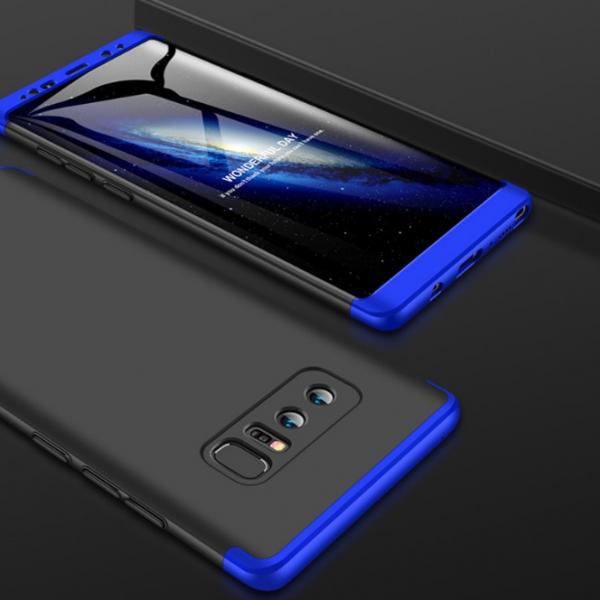 3 in 1 Double Dip 360° Hard PC Protective Case for Samsung Galaxy Note 9 - Black Blue