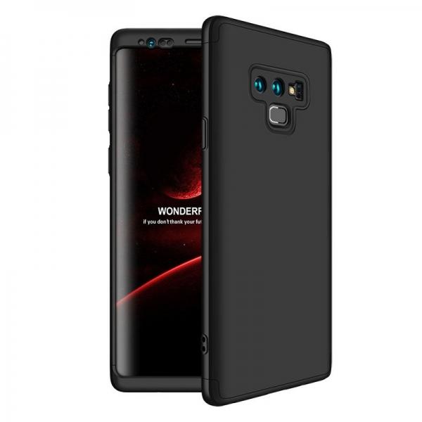 3 in 1 Double Dip 360° Hard PC Protective Case for Samsung Galaxy Note 9 - Black