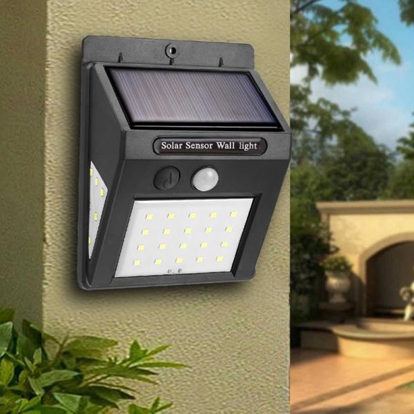30 LED 3 Sides Illumination Solar Power PIR Motion Sensor with 3 Lighting Modes Waterproof Outdoor Garden Wall Light