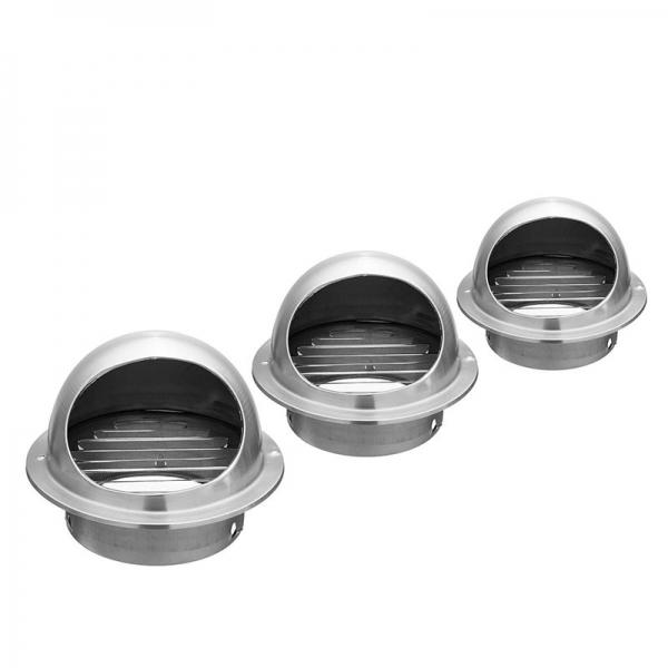 304 Stainless Steel Round Bull Nosed External Extractor Wall Vent Outlet - 60mm