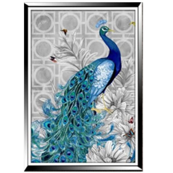 32 x 45cm 5D Diamond Embroidery DIY Beautiful Blue Peacock Decorative Picture Head to Right