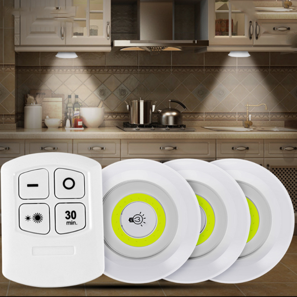 3PCS COB Remote Sensing Lamp With Remote Control High Quality Light With Command