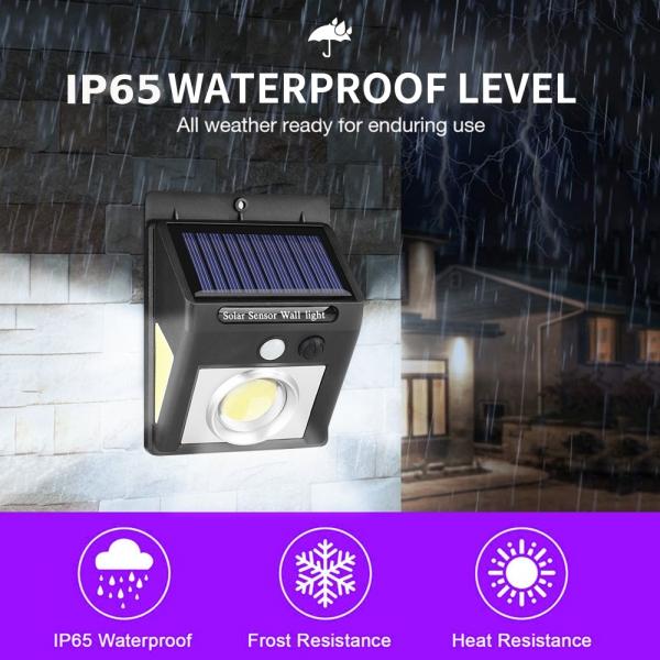 37 COB LED Solar Power 3 Sides 270° Wide Lighting Angle Waterproof Motion Sensor Outdoor Garden Wall Light