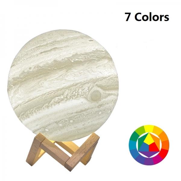12cm 3D LED Desk Lamp 7 Colors Change Touch Control Rechargeable Jupiter Light