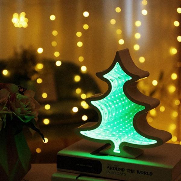 3D LED Tunnel Lamp Infinity Mirror Night Light - Christmas Tree