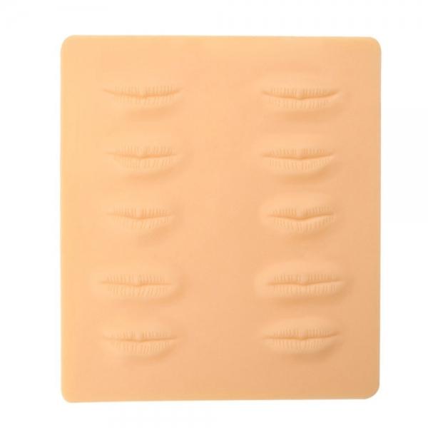 3D Silicone Tattoo Practice Skin Permanent Lip Tattoo Makeup Blank Practice Sheet Faint Yellow