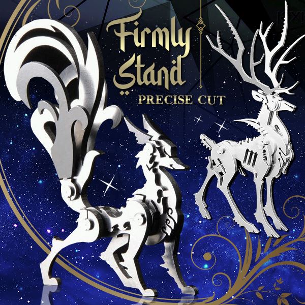 Divine Beast 3D Metal Puzzle Mechanical Handmade Stainless Steel High Difficulty Challenge Intellectual Puzzle Model Ornament