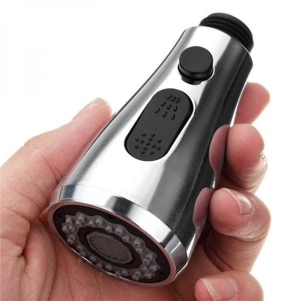 3-Function Pull Out Spray Kitchen Faucet Replacement Shower Spray Head Silver