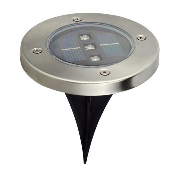 3-LED Solar Powered Light Garden Underground Waterproof - Red Light